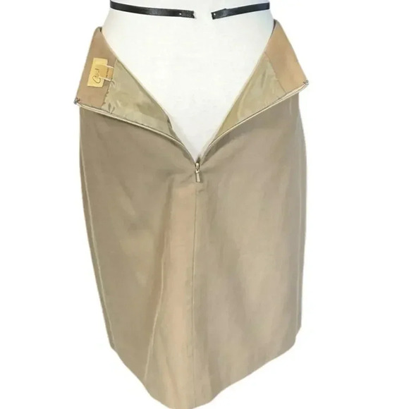 Caslon Knee Length Skirt Size 12 Medium Brown Shell 53% Silk 47% Cotton Work - Picture 5 of 11